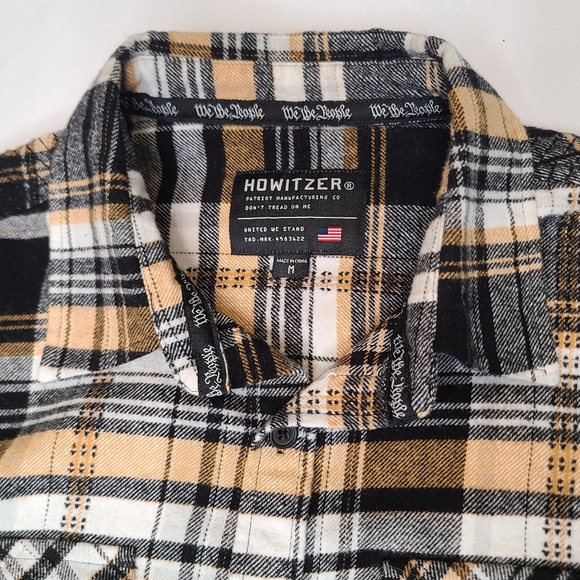 Howitzer Mens Medium Button Down Flannel Punisher We The People Patriot Military - Picture 3 of 10